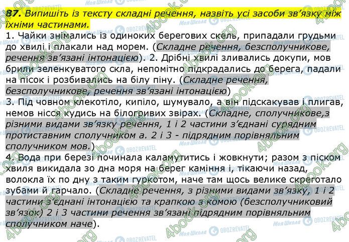 ГДЗ Укр мова 9 класс страница 87